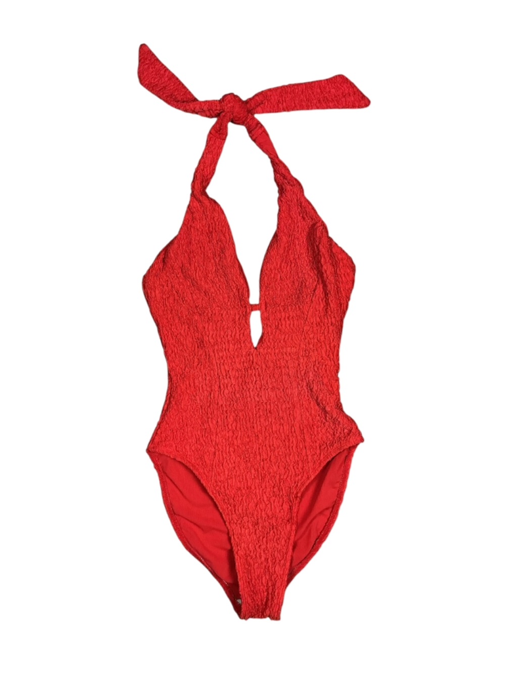 Sunstreak Red Crinkle Halter One Piece Swimsuit Size 6